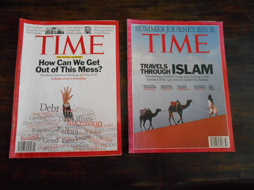 2 Revistas Time, Del 16 Febrero 2009 Y 1 De Agosto Del 2011.
