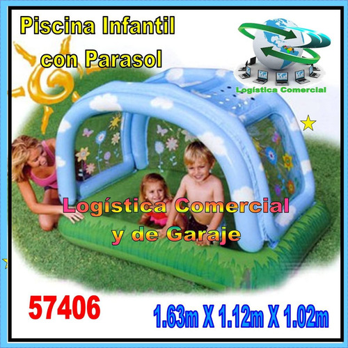Piscina Inflable Para Niños Intex 57406 Con Parasol O Techo