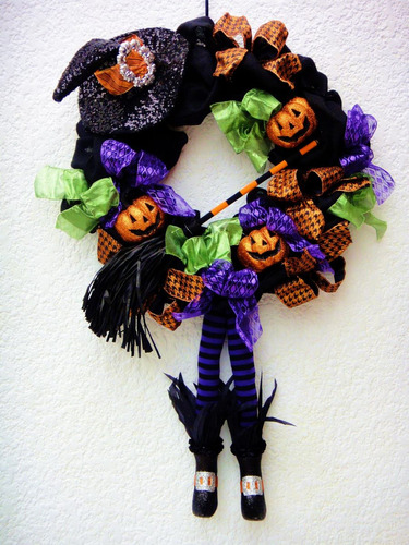 Halloween Corona Sombrero Bruja Día De Muertos Decoración