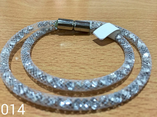 Pulsera De Acero Quirúrgico Importada Con Piedras Swarovski