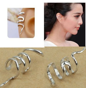 Zarcillos Solitario Ear Cuff Serpiente Cobra Culebra Moda