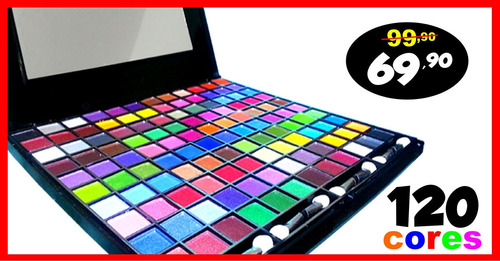 Kit Maquiagem Sombras 120 Cores Ruby Rose Linha Glamour