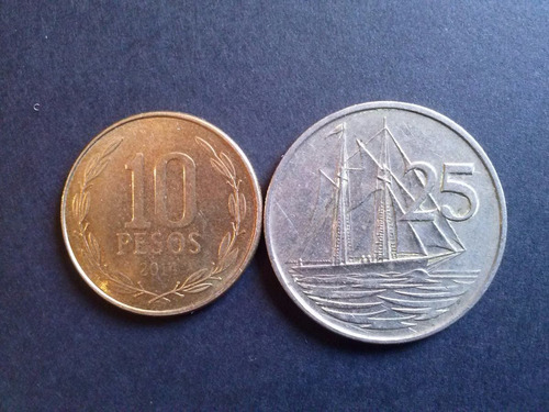 Moneda Islas Caimán 25 Centavos Níquel 1982 (c25)