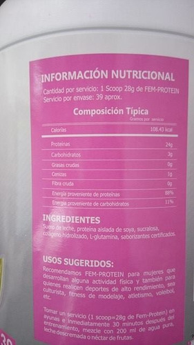 Fem Proteina Proteina Formulada Para Mujeres Tienda Formal