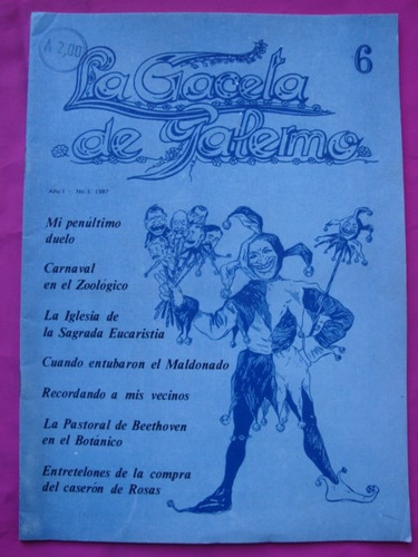 La Gaceta De Palermo N° 6 Año1987