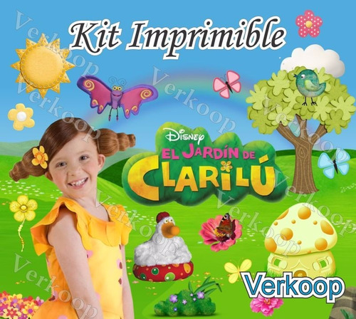 Kit Imprimible El Jardin De Clarilu Invitaciones Fiesta