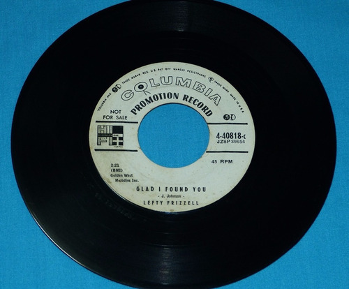 Imagen 4 de 4 de Lefty Frizzell Lullaby Waltz Glad I Found You Vinilo 45 Usa