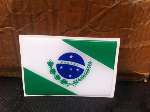 Adesivo Resinado Da Bandeira Do Paraná 9 Cm Por 6 Cm