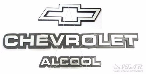 Emblemas Chevrolet Alcool + Gravata - Opala 1988 À 1990