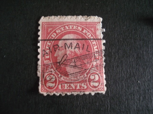 Air Mail Sello Postal Usado De Estados Unidos 2 Cents Rojo