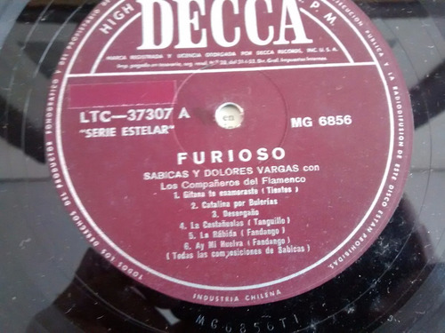 Vinilo Lp De Dolores Vargas -sabicas (u925