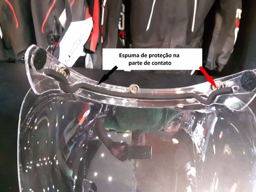 Viseira Bolha Com Flip Para Capacete Zeus 380 Cristal