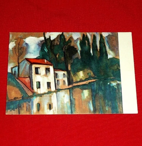 Antigua Postal Paisaje Vlaminck París Italia Arte Pintura