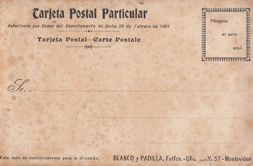 Uruguay Curiosa Tarjeta Postal Particular Autorizacion 1901