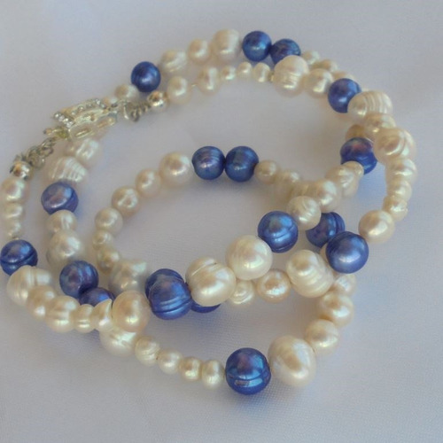 Collar Perlas Cultivadas Serenos Azules Simple