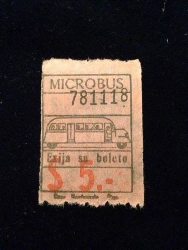 Boleto De Microbus Antiguo