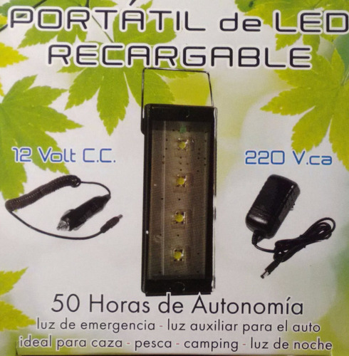 Luz De Emergencia 12v  De Led Recargable Portatil Auto