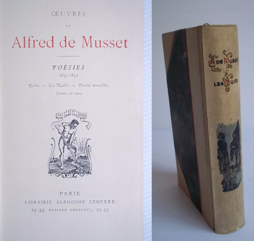 Alfred De Musset Ouvres 1833 1852 Poesies Nouvelle Les Nuits