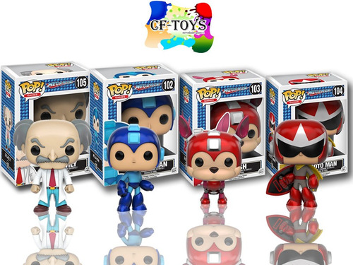 Funko Pop Set 4 Piezas Anime Serie Completa Megaman Cf