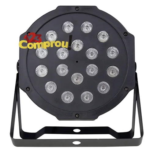 Refletor Led Par 64 Rgb 18 Leds 1w Display Digital Strobo