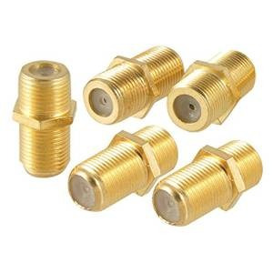 Uxcell 5 Piezas De Tipo F Hembra A Hembra Coaxial Barril Aco