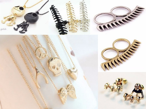 Accesorio Bisuteria Calavera Anillos Collares Pulseras Hueso