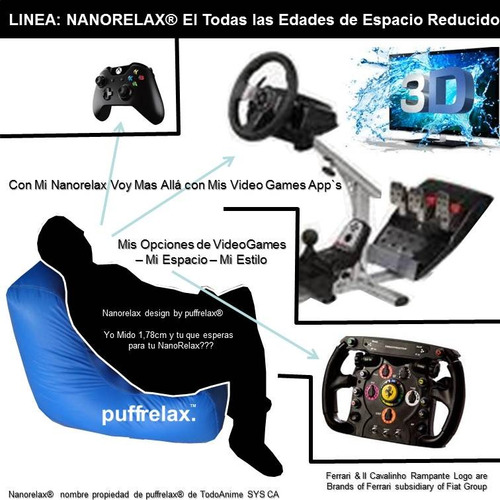 Puff Nano Relax Lona Tela Adultos Y Niños Vacíos Sin Relleno