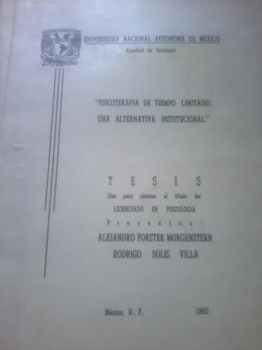 Psicoterapia De Tiempo Limitado Una Alternativa Instituciona