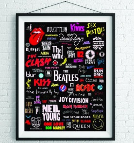 Poster Bandas De Rock - Frete Grátis