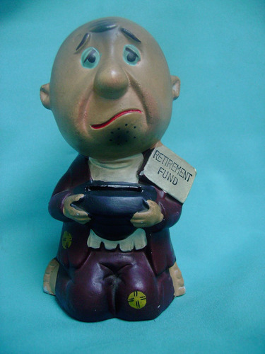 Antigua Alcancia Tiza Monje Frances 1930 Coleccion