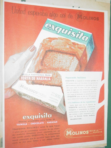 Publicidad Torta De Naranja Exquisita Molinos Rio La Plata