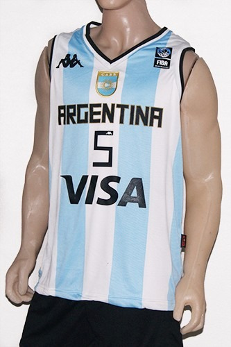 Camiseta De La  Seleccion Argentina De Basket Titular Kappa