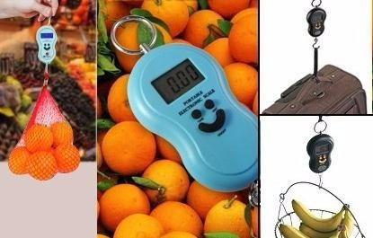 Imagen 5 de 7 de Pesa Digital Portatil Equipaje Maleta Romana Frutas 50 Kilos