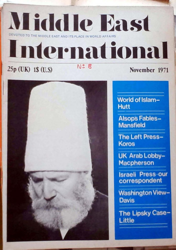 Middle East International - Nov 1971 N°8 London 48p Buen Est