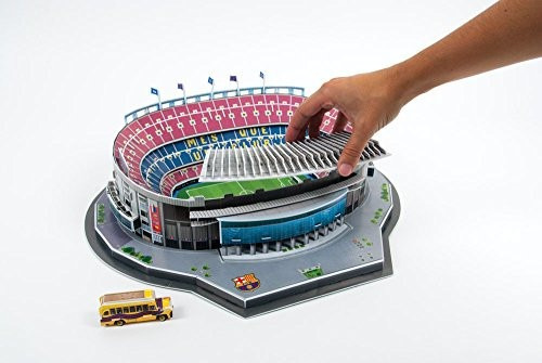 Maqueta Estadio 3d Para Armar Con Luces Cancha Barcelona !!