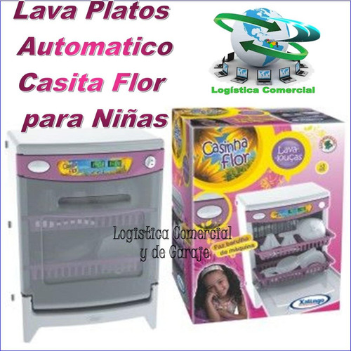 Imagen 2 de 9 de Lava Platos Automát Juguete Casita Flor +16 Accesorios Sonid