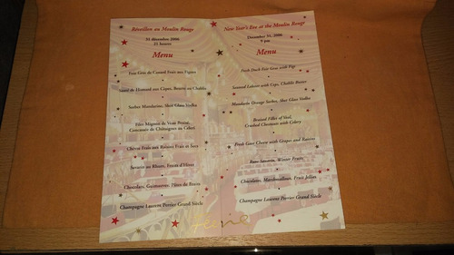 Moulin Rouge Menu Diciembre 2006 (Usado)