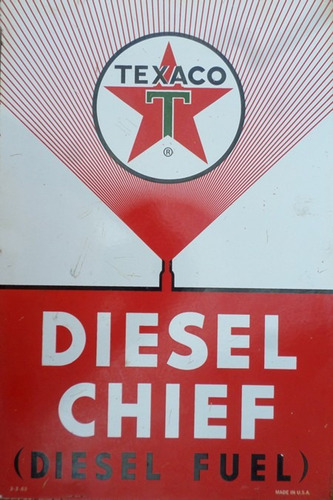 Carteles Antiguos Chapa Gruesa 30x45cm Texaco Motor Pe-019