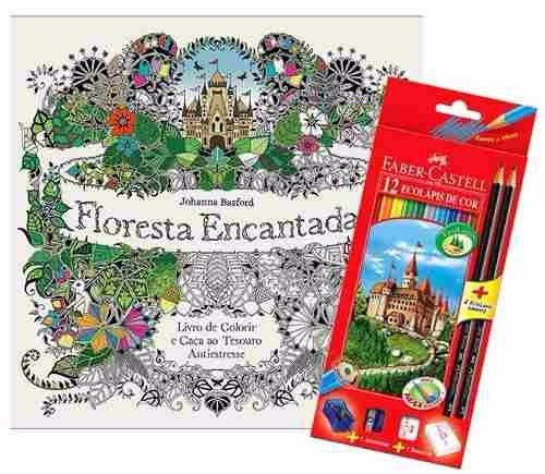 Kit Livro Floresta Encantada + Lapis Faber Castell 12 Cores