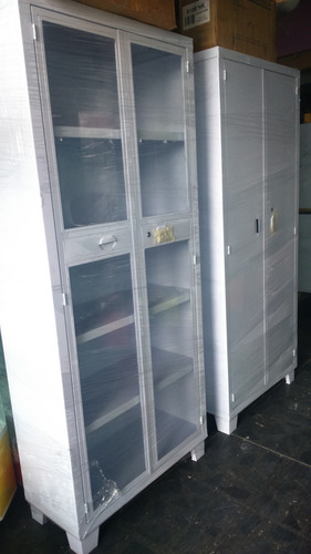 Imagen 3 de 6 de Gabinete Universal Blanco Puertas Con Cristal Anaqueles