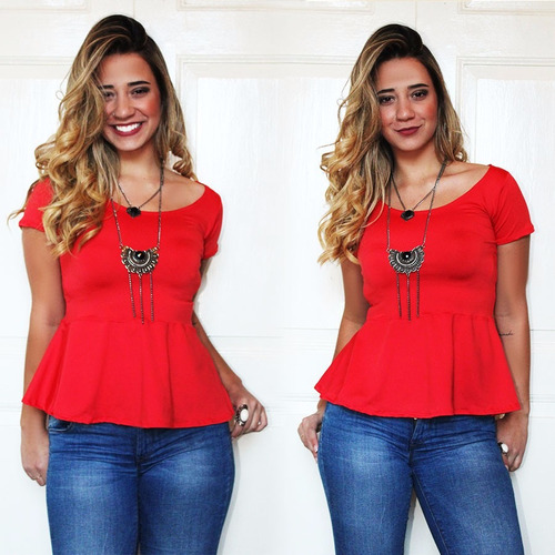 Blusa Peplum Babado Melhor Preço Roupas Femininas Moda 2017