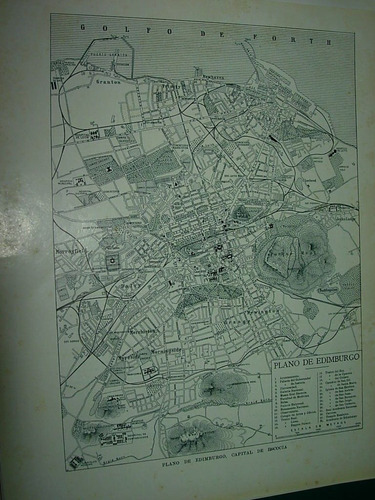 Mapa Antiguo Plano Blanco Negro Edimburgo Escocia Mapas