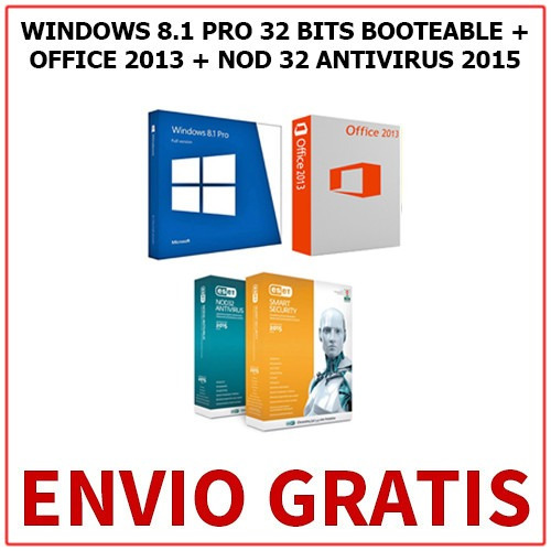 Windows 8.1 32 Bits + Office 2013+ Antivirus (3 Dvds)+ Envio
