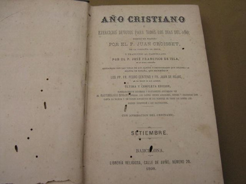 Mercurio Peruano: Libro Religion Año Cristiano  L52 Rn3gi