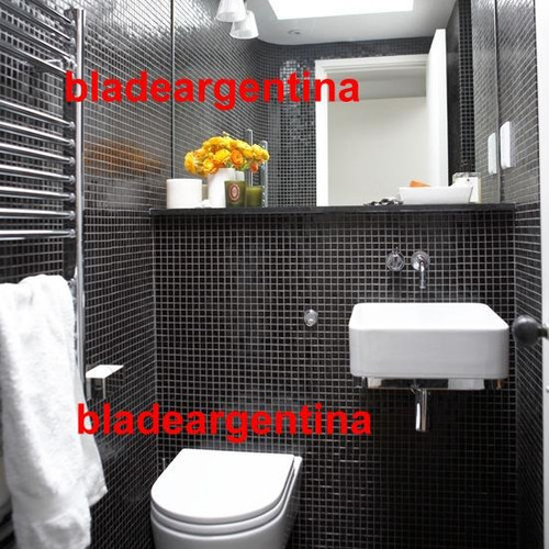 Imagen 4 de 4 de Venecitas Negras 2x2 Cm Revestimiento De Baño O Piletas
