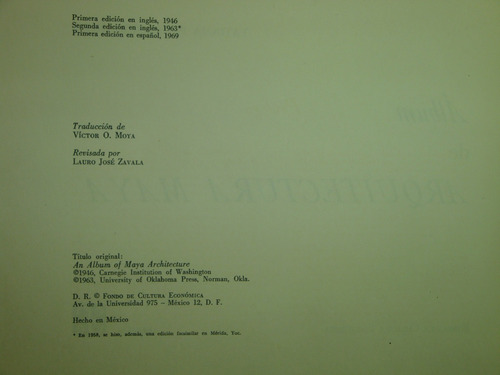 Tatiana Proskouriakoff Album De Arquitectura Maya (Usado)