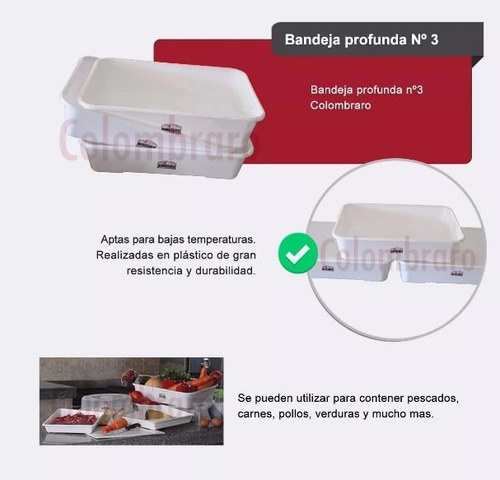 Imagen 8 de 9 de 10 Bandejas Plasticas Profunda 45 X 32,5cm Carniceria
