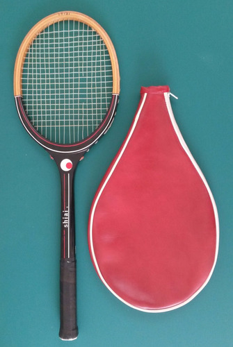 Raqueta Tenis De Madera Shiai Con Encordado Roto Y Con Funda