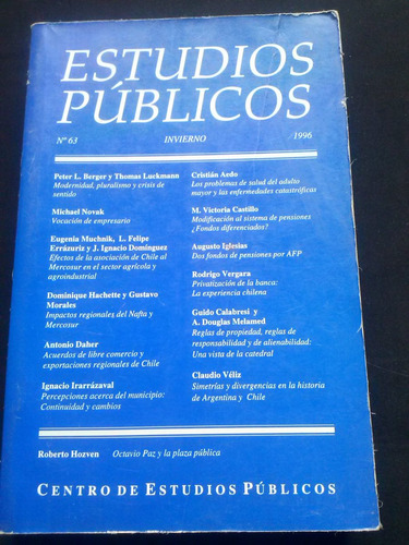 Estudios Públicos N° 63 1996