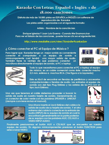 Disfruta Tu Karaoke Full Pack + Letras + 18000 Canciones